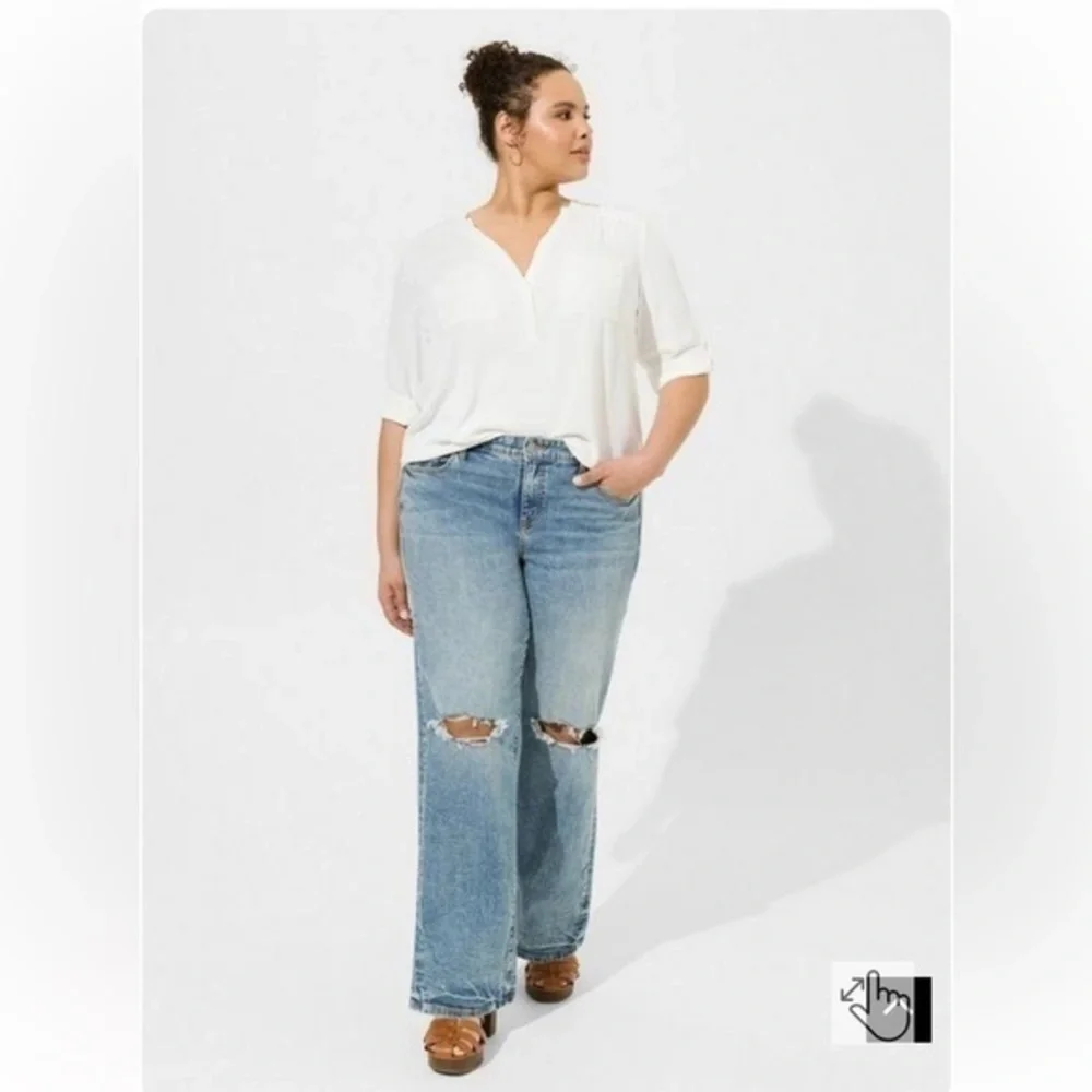 Torrid | Semi Sheer White Chiffon Blouse - Picture 1 of 15